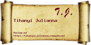 Tihanyi Julianna névjegykártya